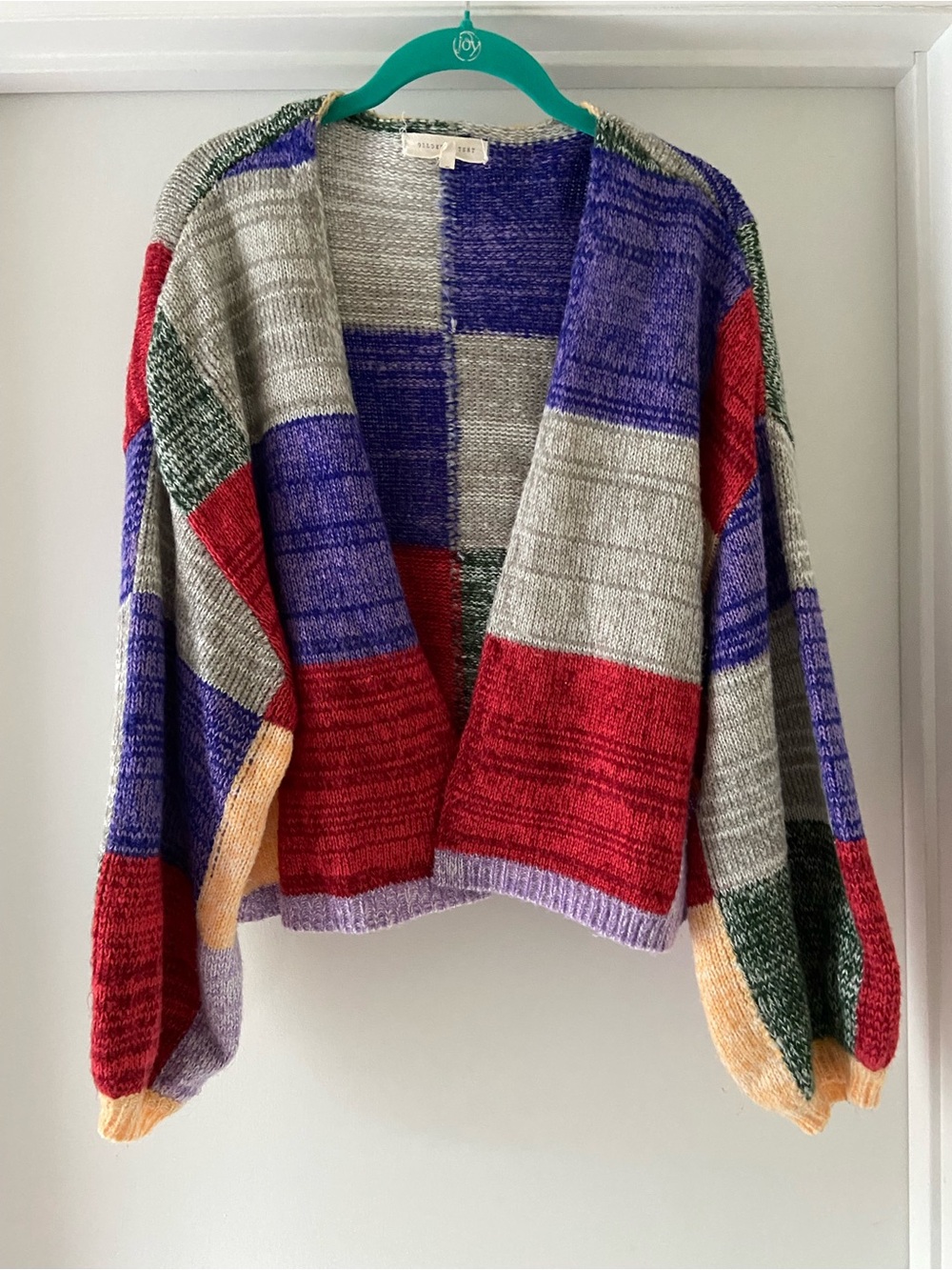 Colorblock Open-Front Women's Sweater Cardigan - Multicolor